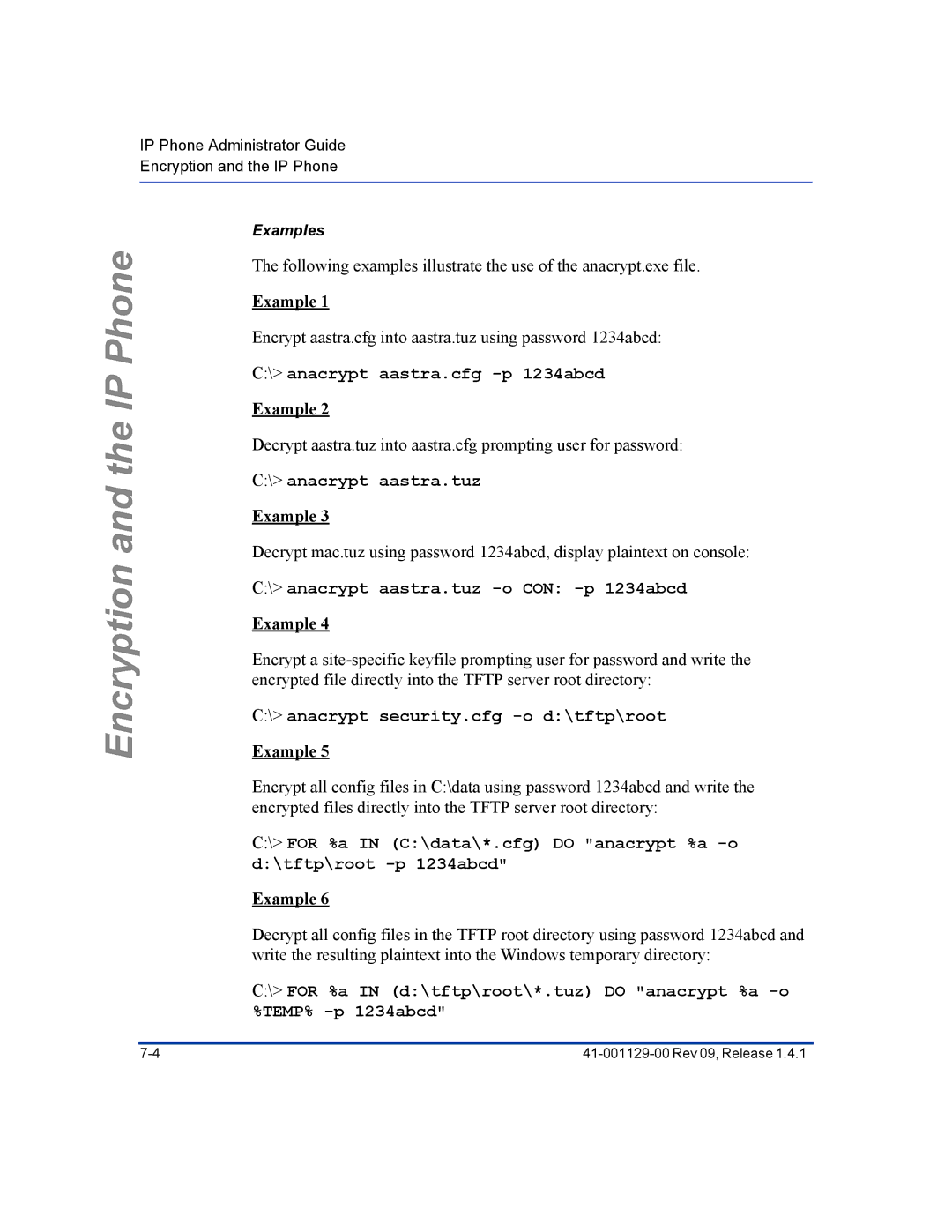 Aastra Telecom 480I CT manual Example 