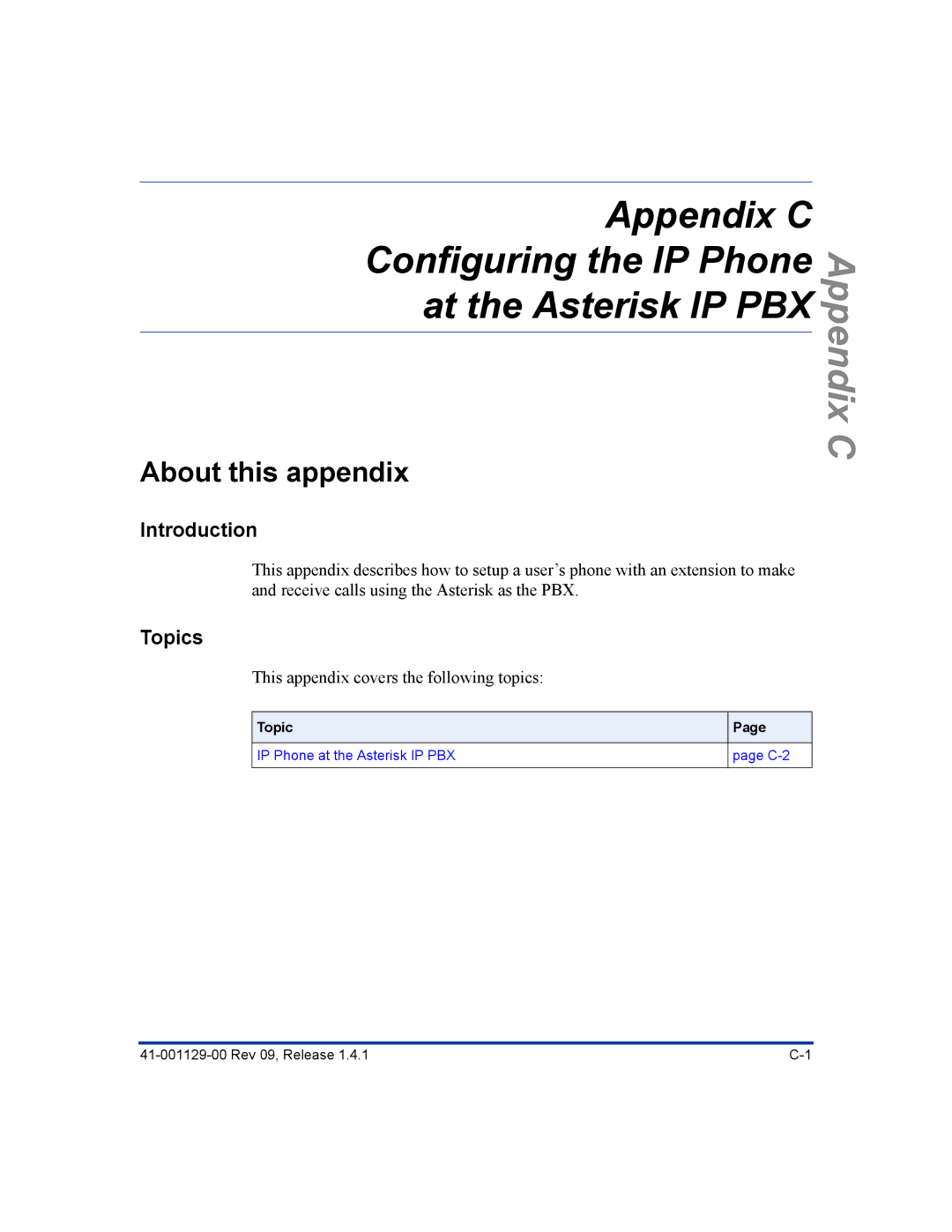 Aastra Telecom 480I CT manual Appendix C 