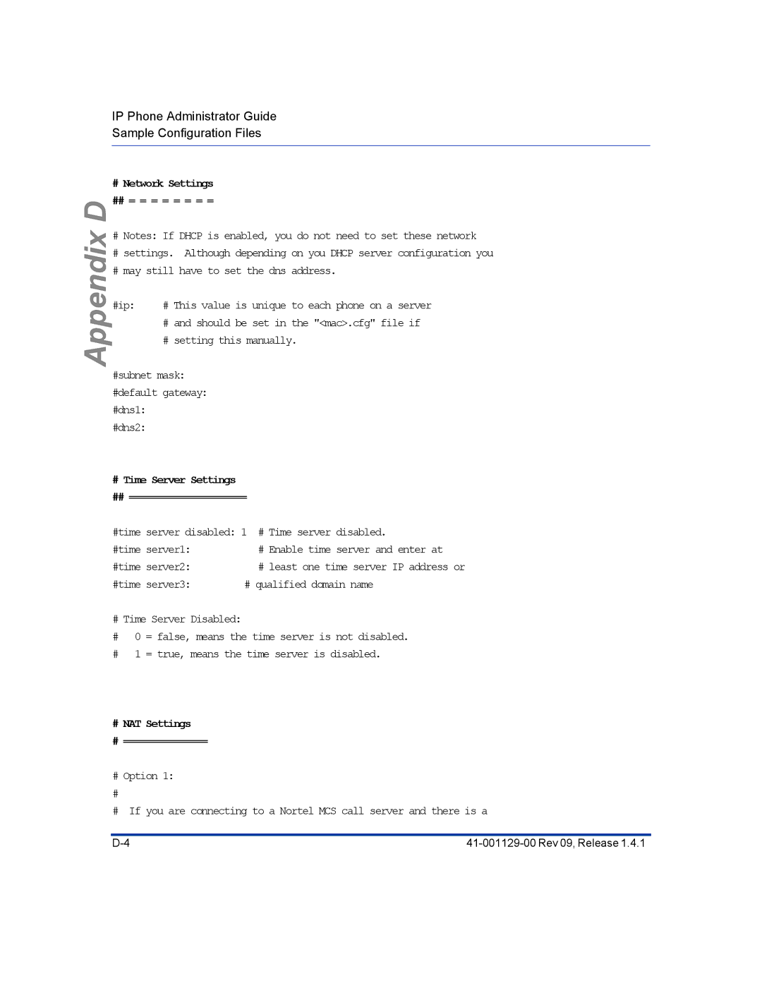 Aastra Telecom 480I CT manual # Time Server Settings ## ===================== 