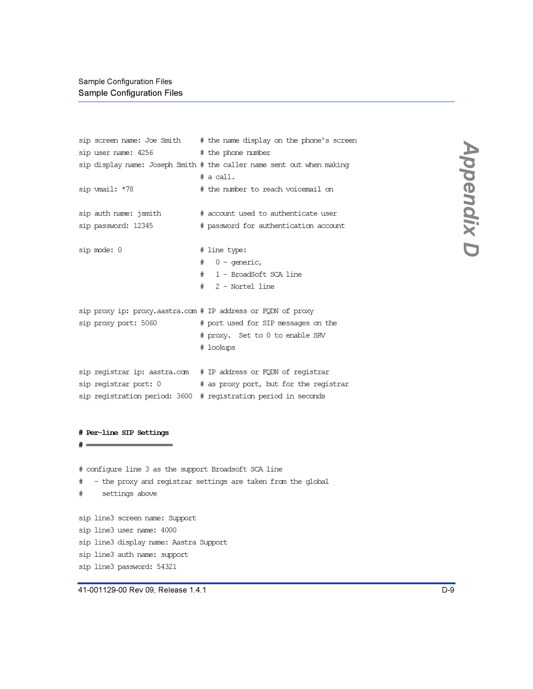 Aastra Telecom 480I CT manual # Per-line SIP Settings # ====================== 