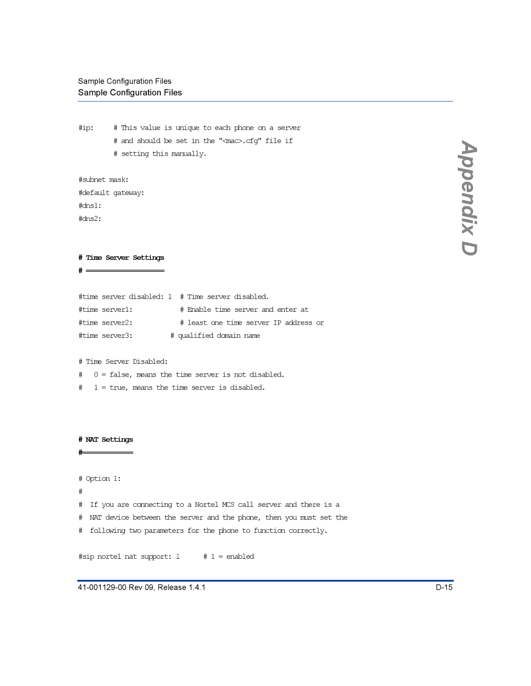 Aastra Telecom 480I CT manual # Time Server Settings # ==================== 