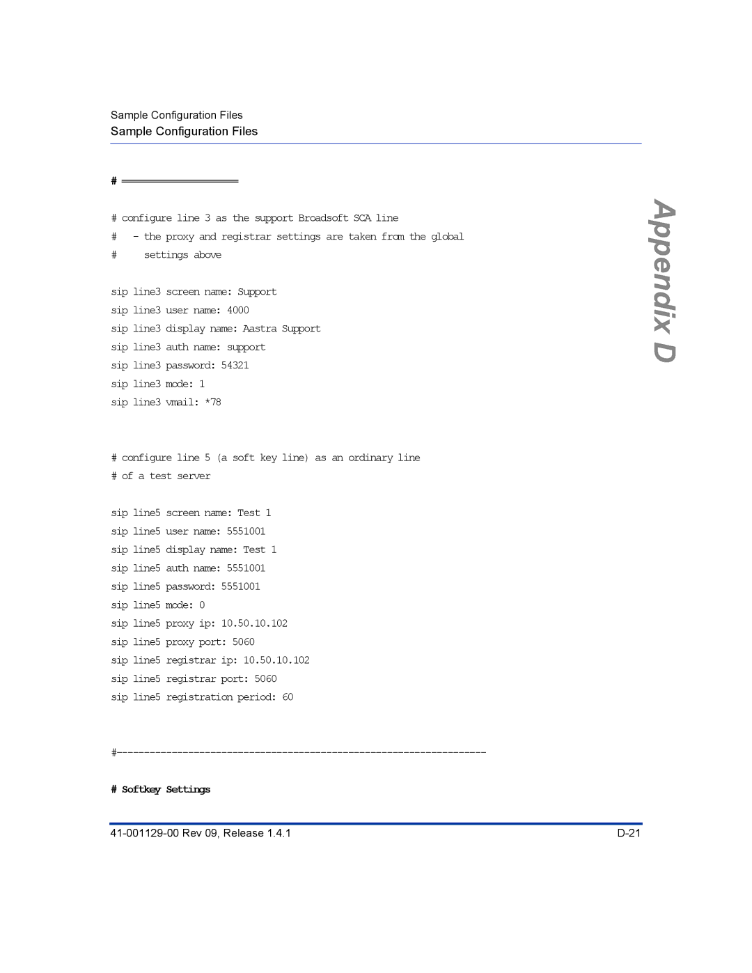 Aastra Telecom 480I CT manual # Softkey Settings 