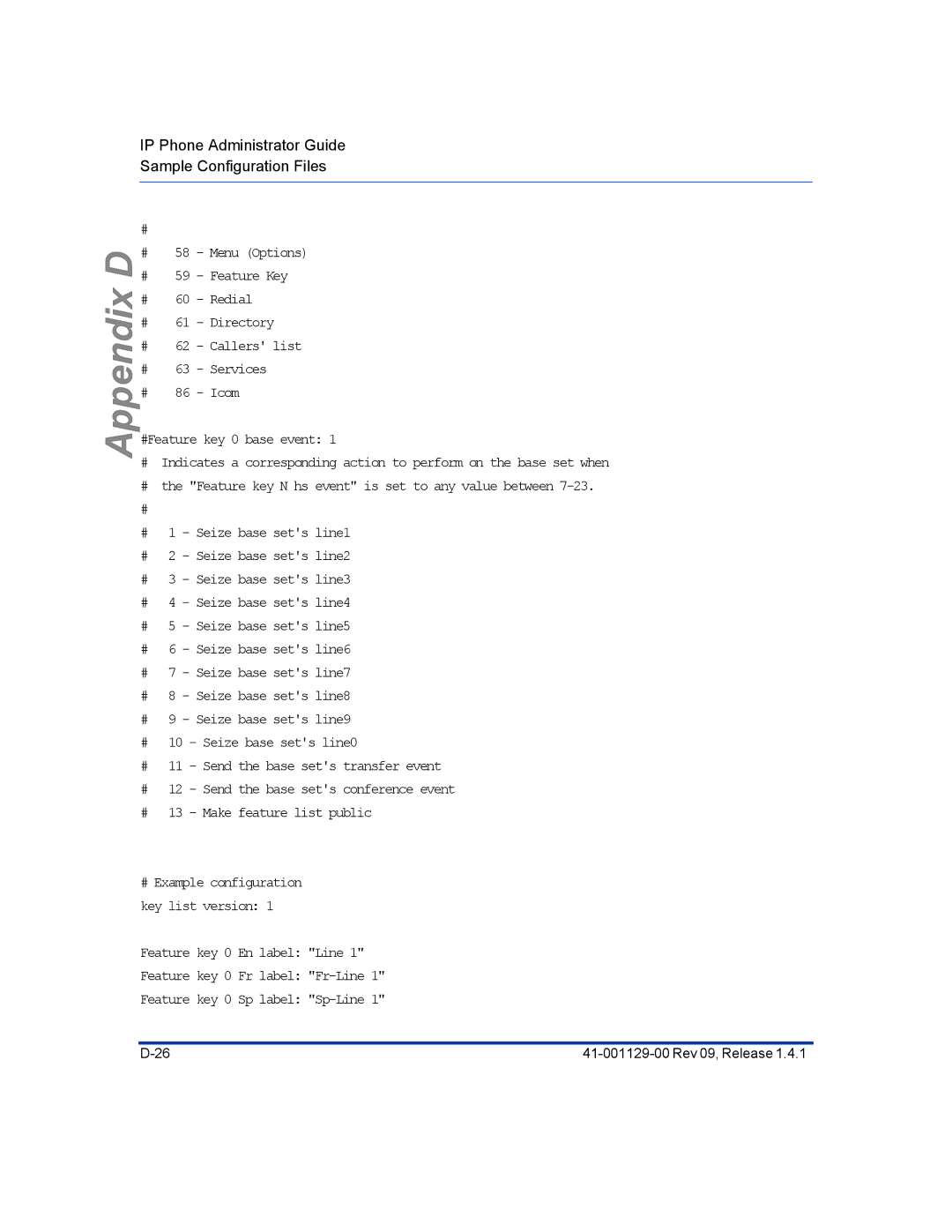 Aastra Telecom 480I CT manual Appendix D 