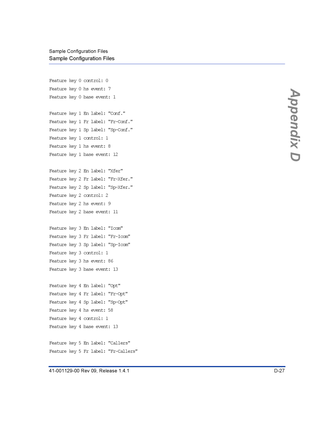 Aastra Telecom 480I CT manual Appendix D 