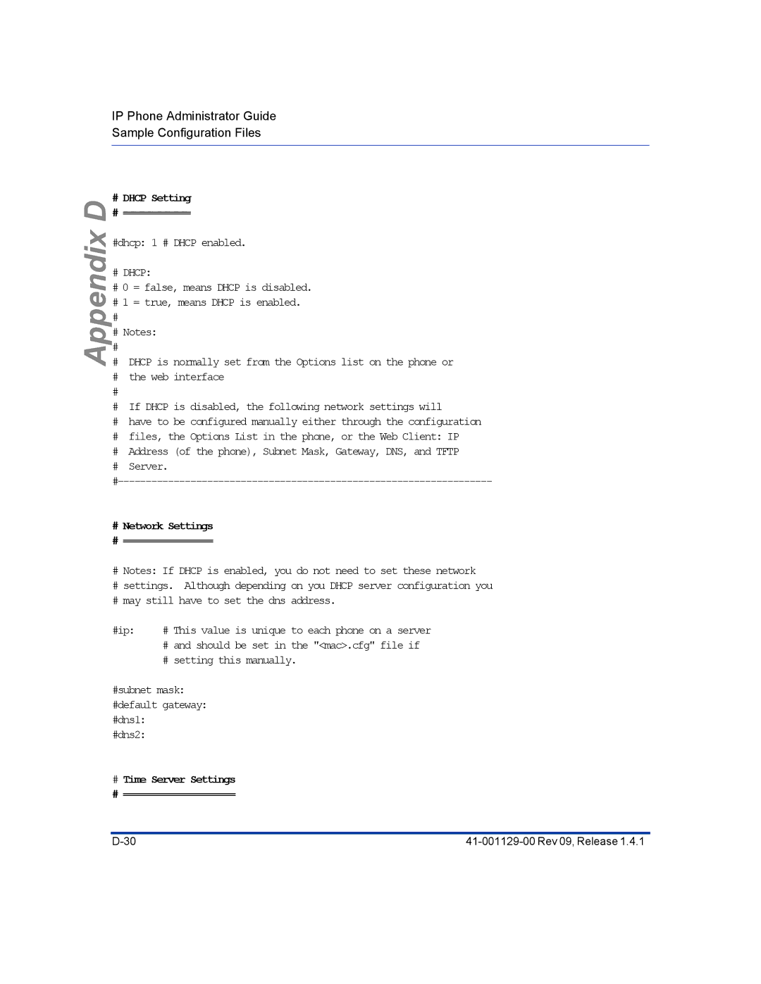 Aastra Telecom 480I CT manual # Dhcp Setting # ============ 