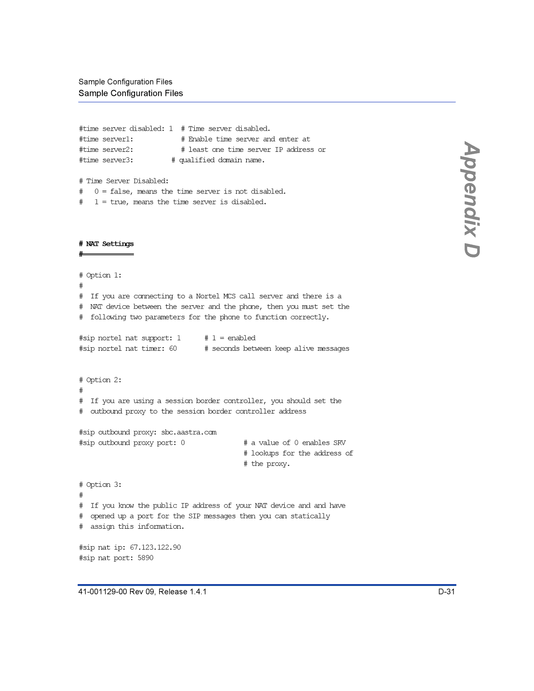 Aastra Telecom 480I CT manual # NAT Settings #============= 