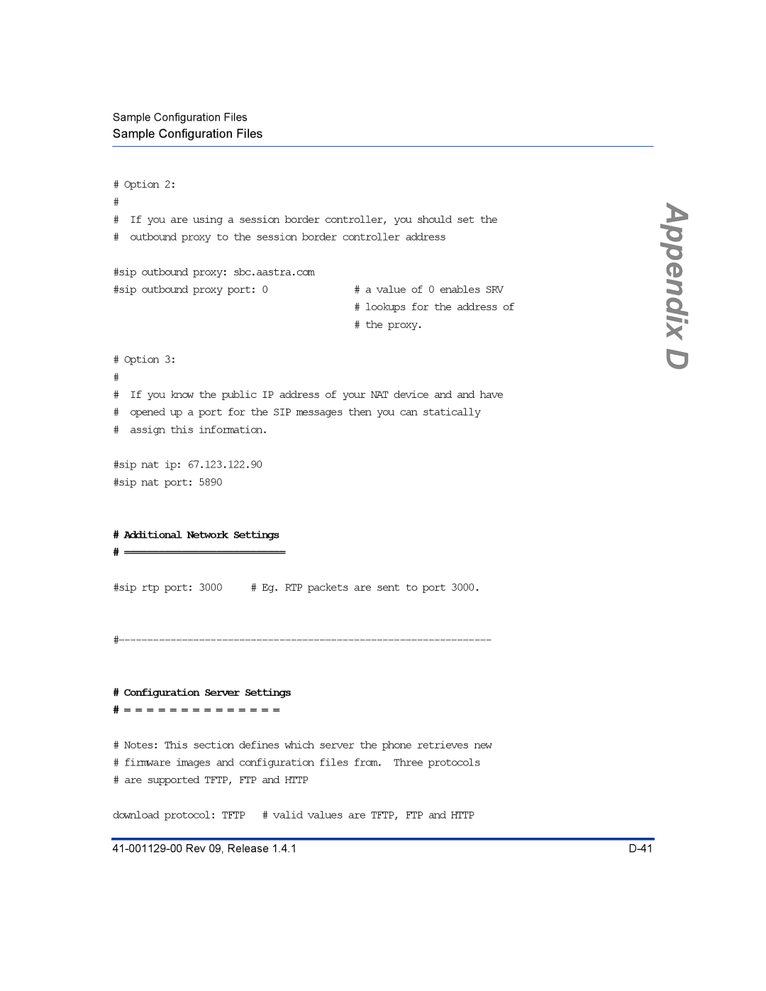 Aastra Telecom 480I CT manual # Additional Network Settings # ============================ 