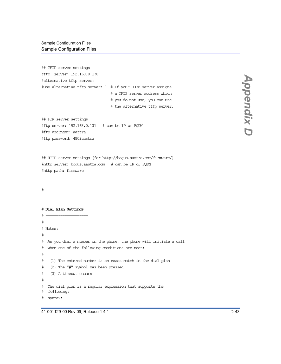 Aastra Telecom 480I CT manual # Dial Plan Settings 