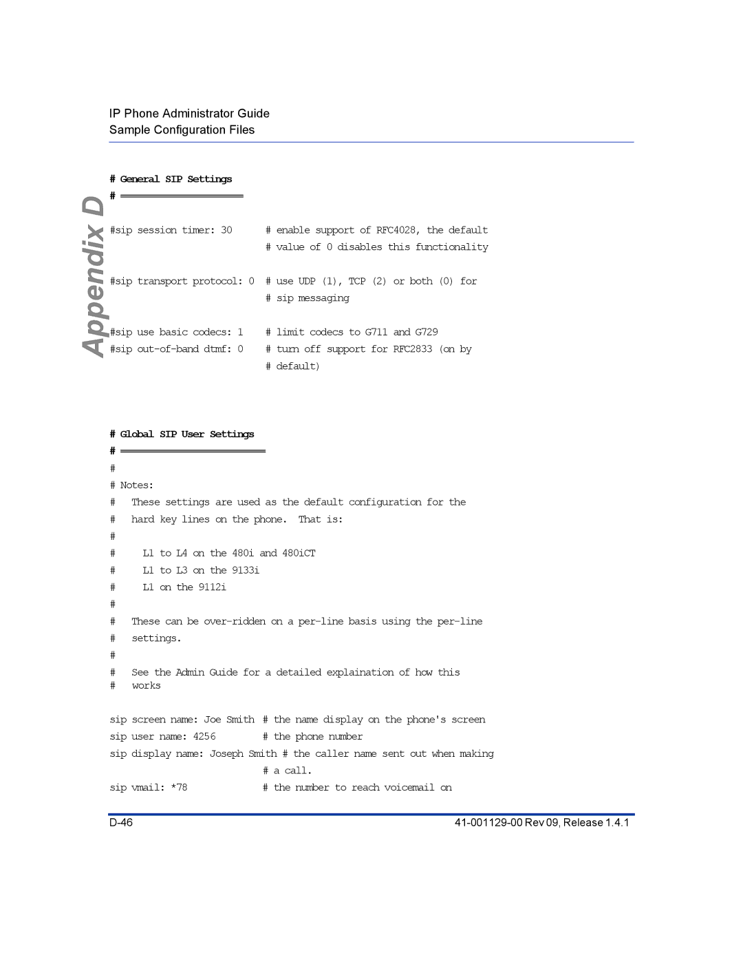 Aastra Telecom 480I CT manual # General SIP Settings # ====================== 