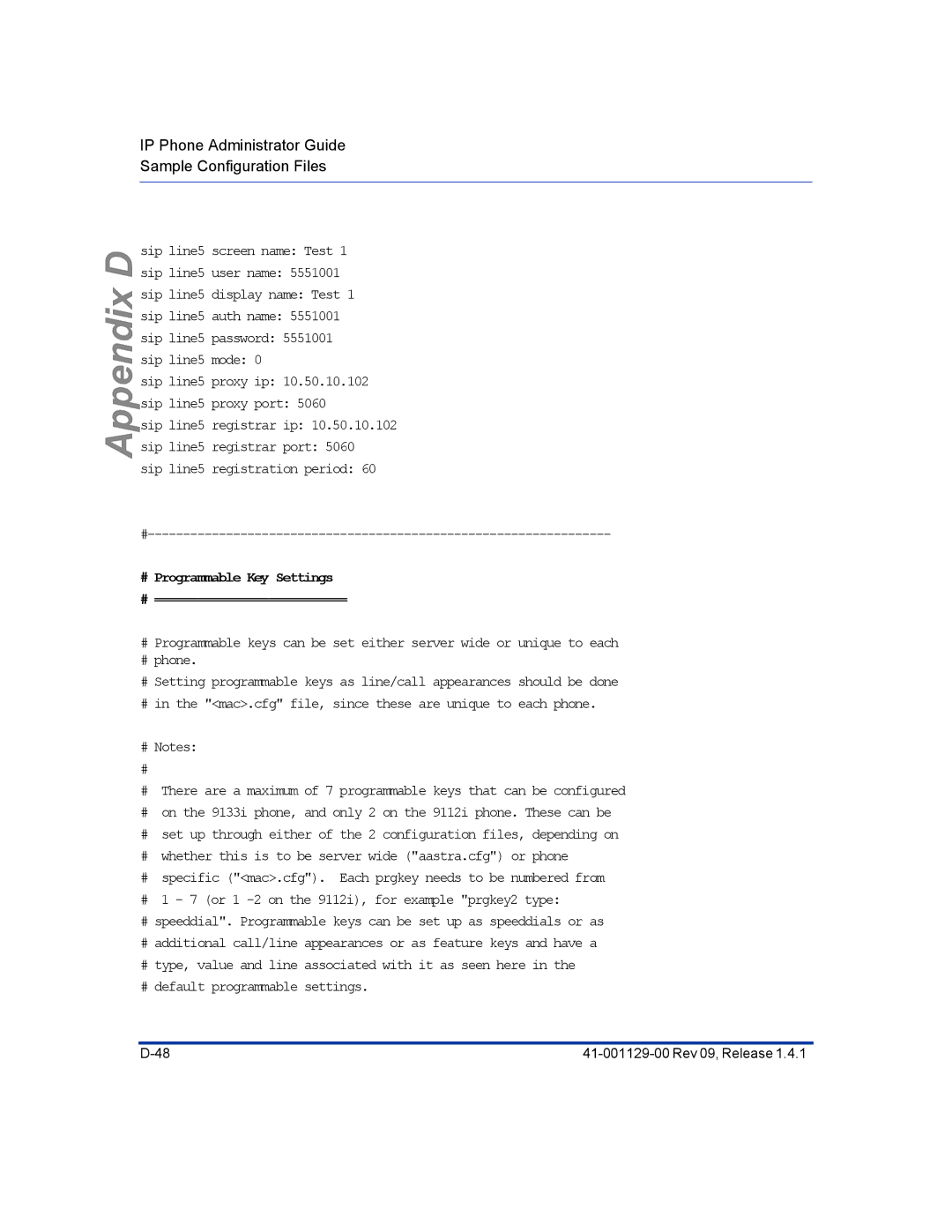 Aastra Telecom 480I CT manual # Programmable Key Settings # =========================== 