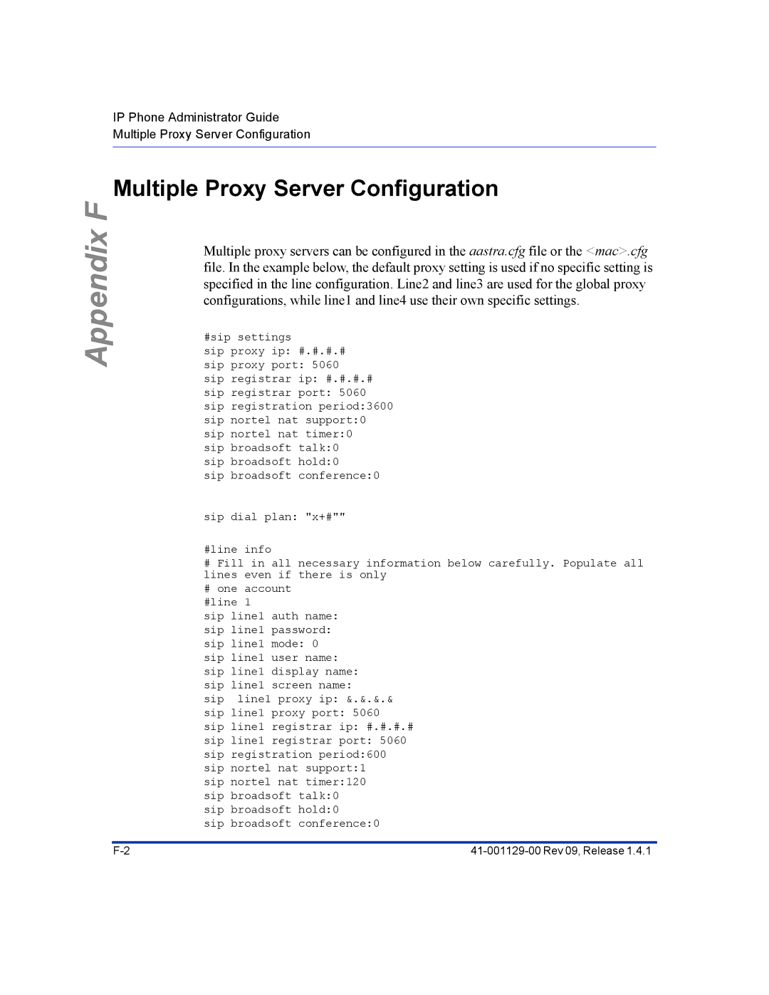 Aastra Telecom 480I CT manual Multiple Proxy Server Configuration 