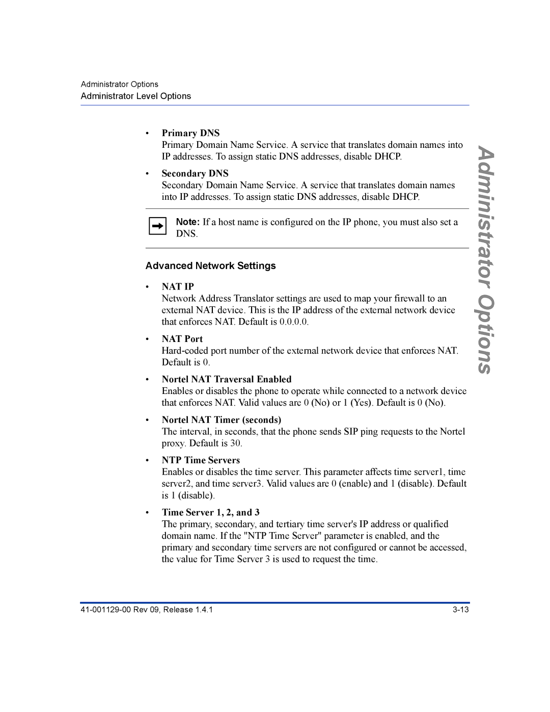 Aastra Telecom 480I CT manual Advanced Network Settings 