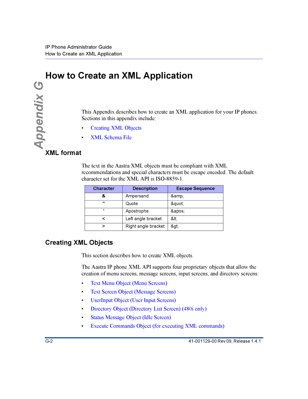 Aastra Telecom 480I CT manual How to Create an XML Application, XML format, Creating XML Objects 