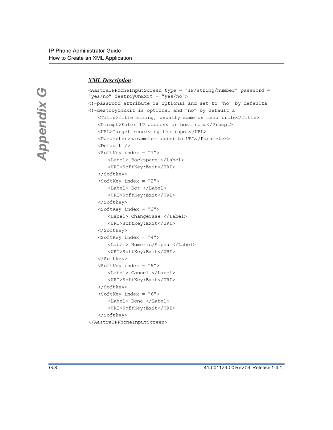 Aastra Telecom 480I CT manual Appendix G 