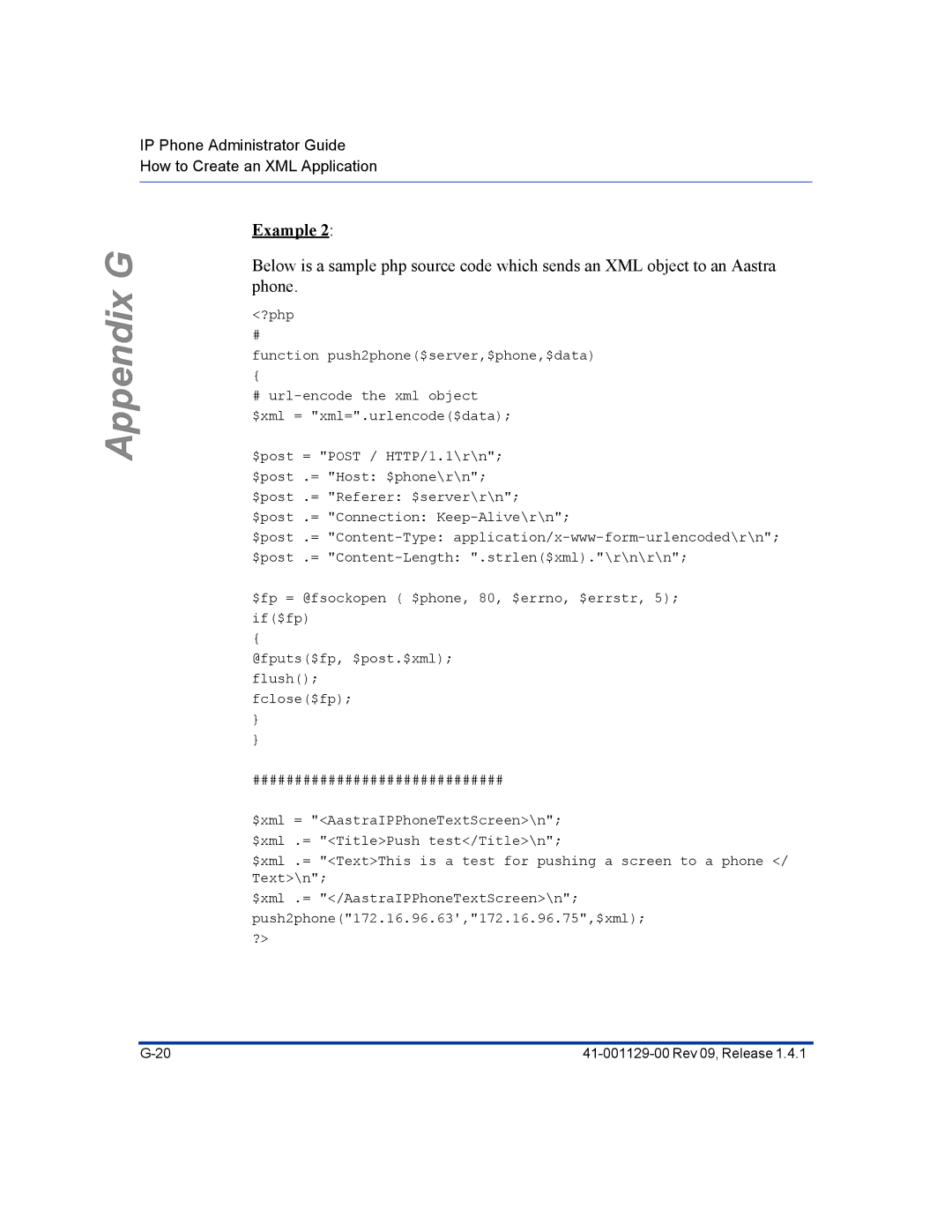 Aastra Telecom 480I CT manual Appendix G 