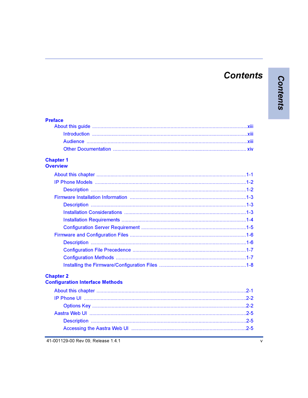 Aastra Telecom 480I CT manual Contents 