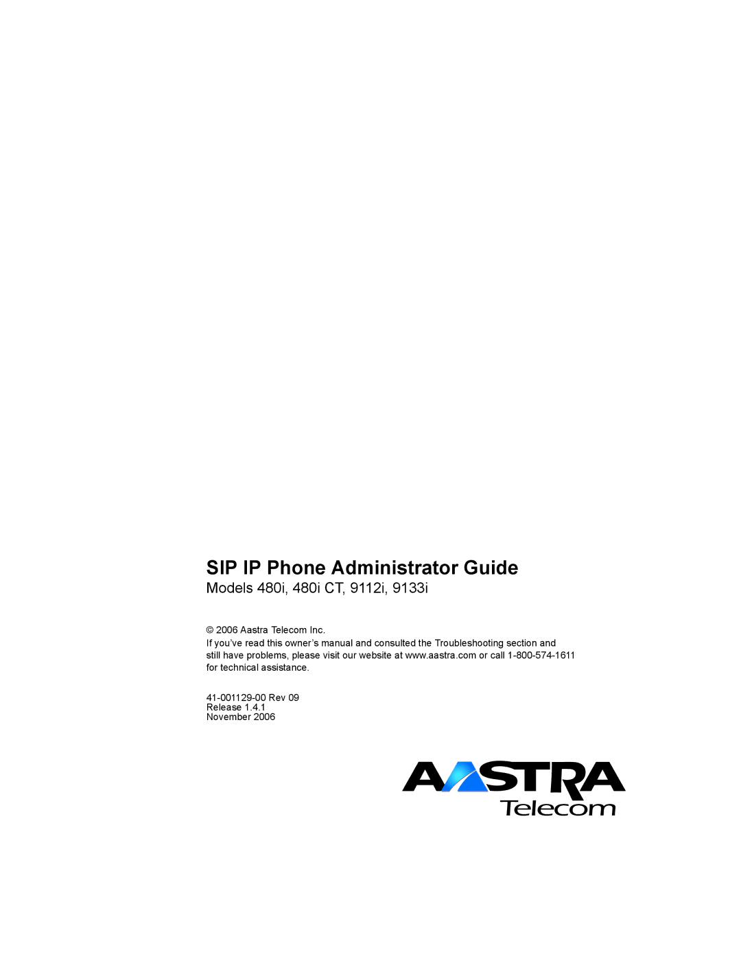 Aastra Telecom 480I CT manual SIP IP Phone Administrator Guide 