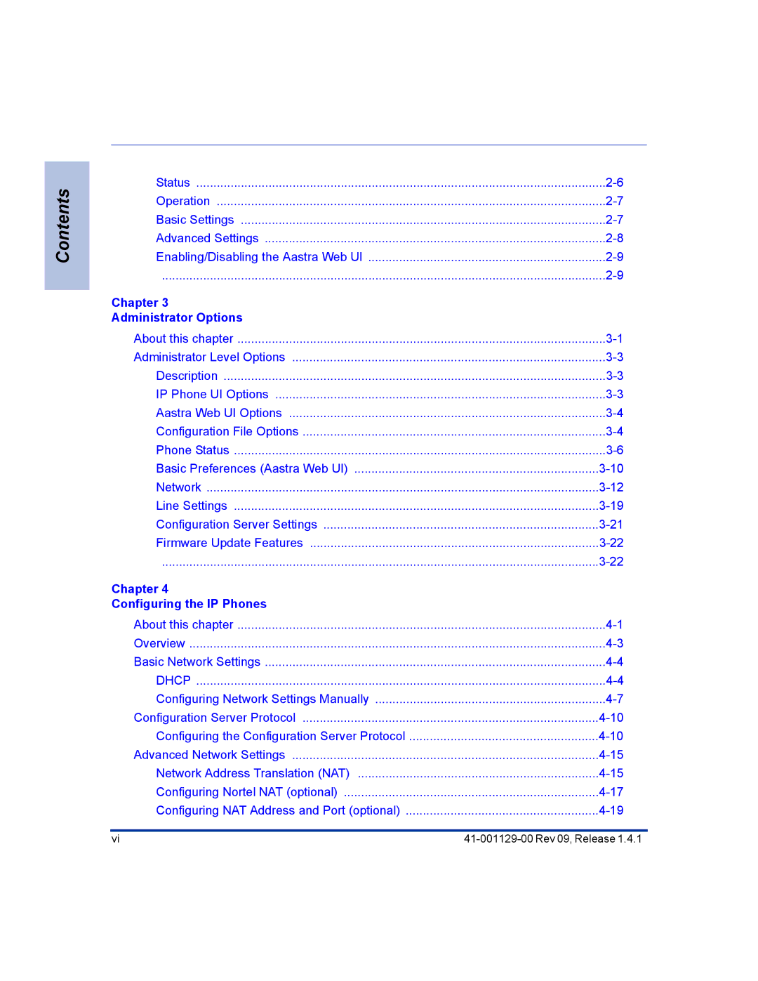 Aastra Telecom 480I CT manual Contents 