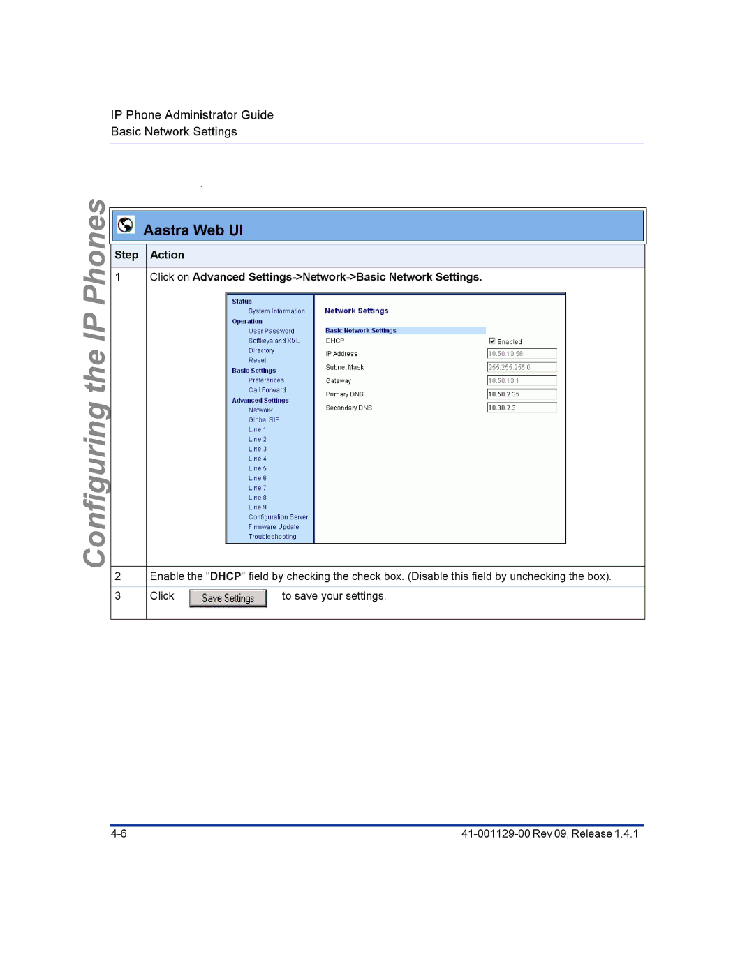 Aastra Telecom 480I CT manual Aastra Web UI 