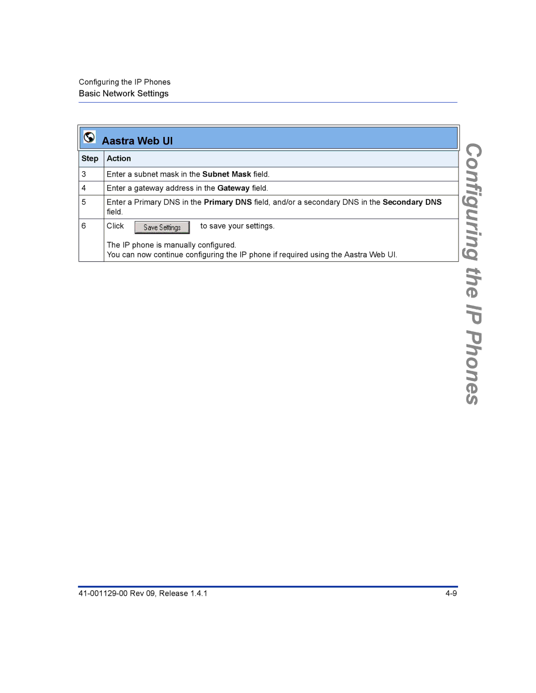 Aastra Telecom 480I CT manual Configuring the IP Phones 