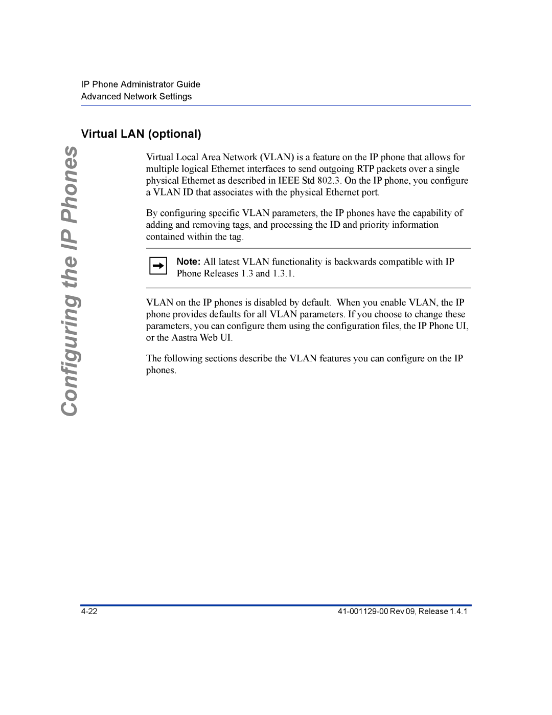 Aastra Telecom 480I CT manual Virtual LAN optional 