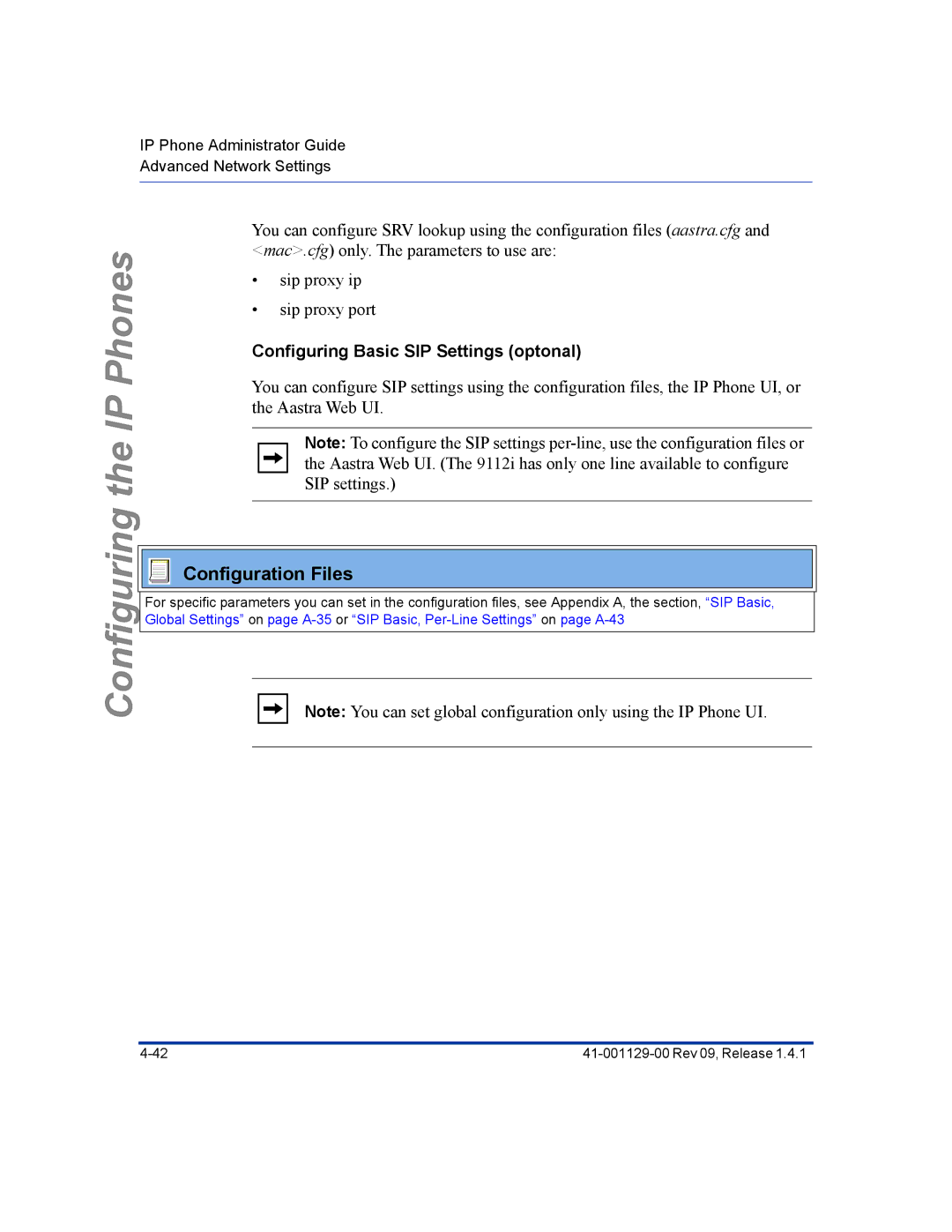 Aastra Telecom 480I CT manual Configuring Basic SIP Settings optonal 