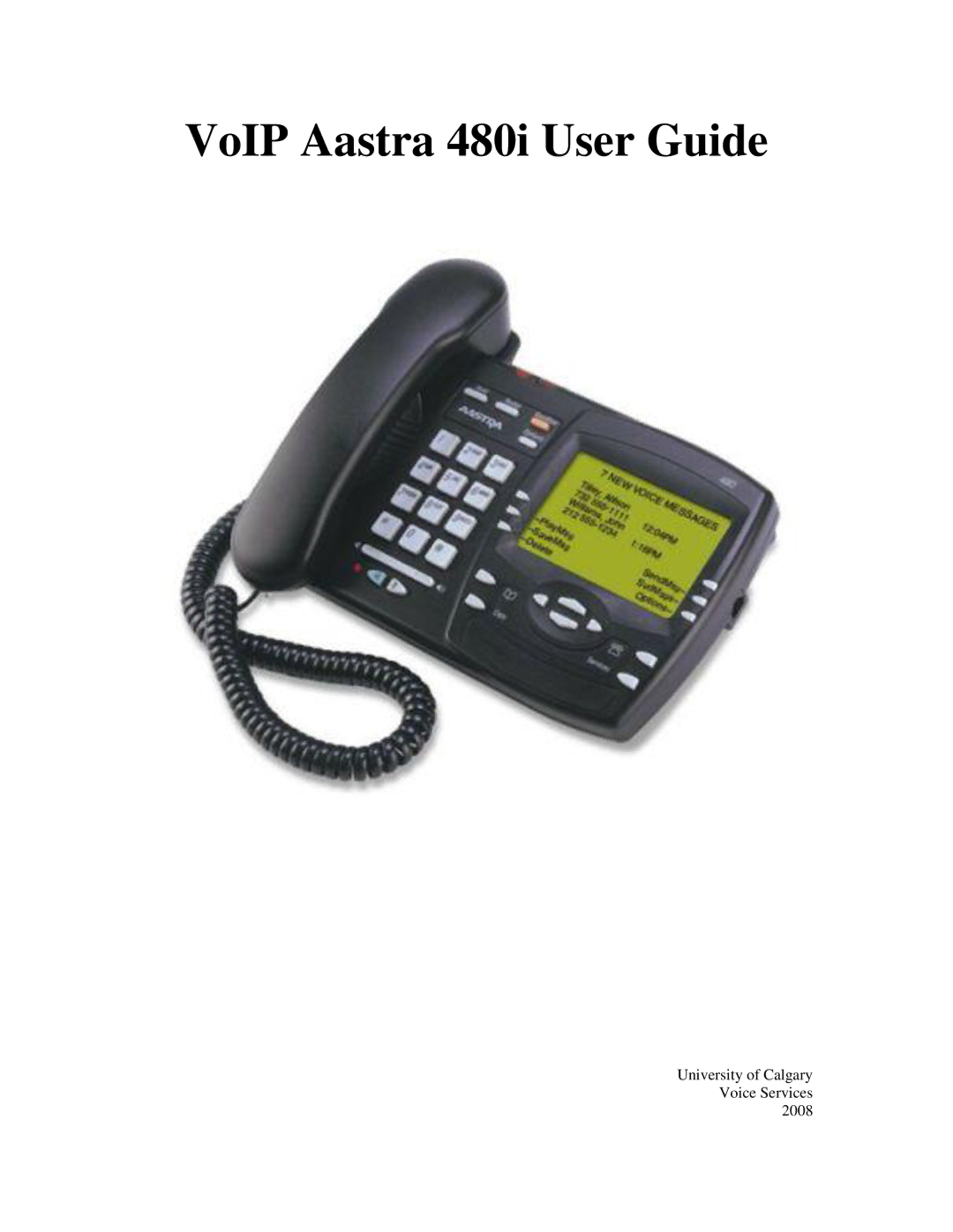 Aastra Telecom 480I manual VoIP Aastra 480i User Guide 