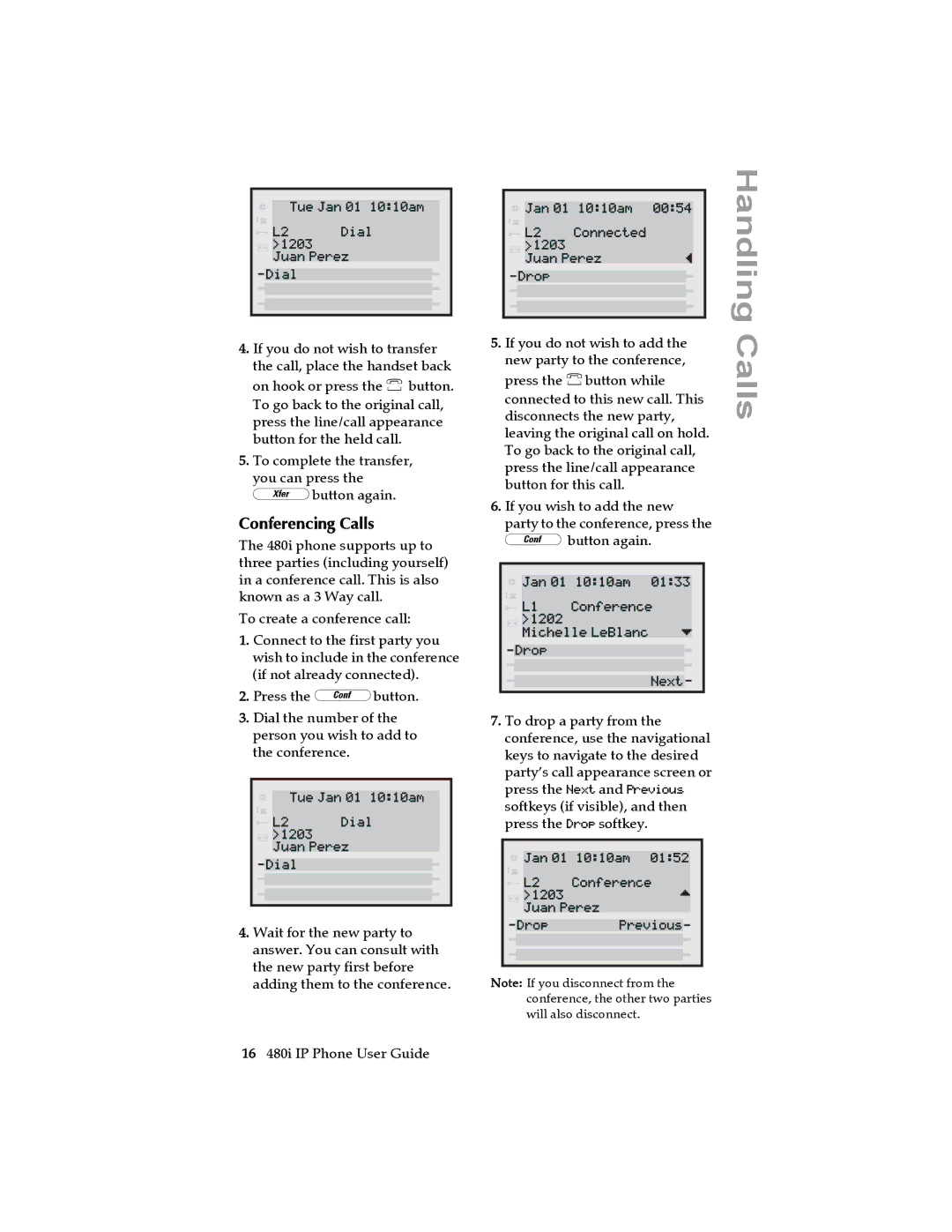 Aastra Telecom 480I manual Handling, Conferencing Calls 