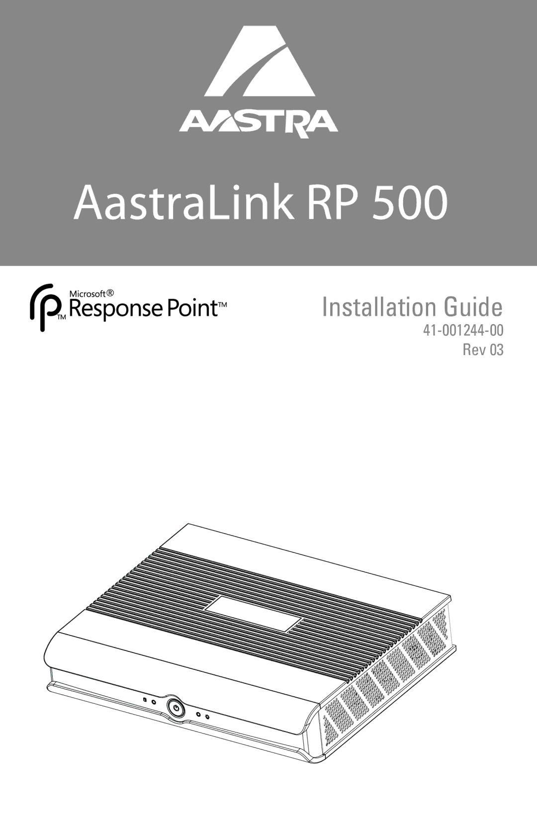 Aastra Telecom 500 manual AastraLink RP 