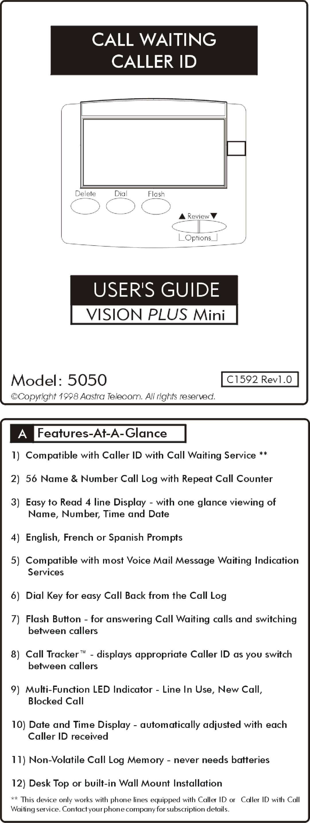 Aastra Telecom 5050 manual 