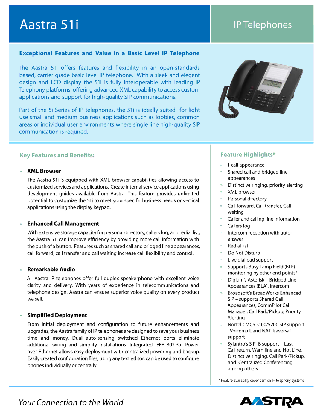 Aastra Telecom 51I manual Aastra 