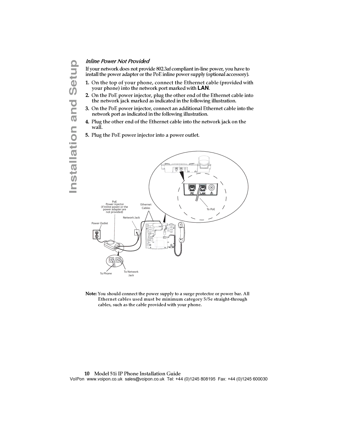 Aastra Telecom 51I manual Inline Power Not Provided 