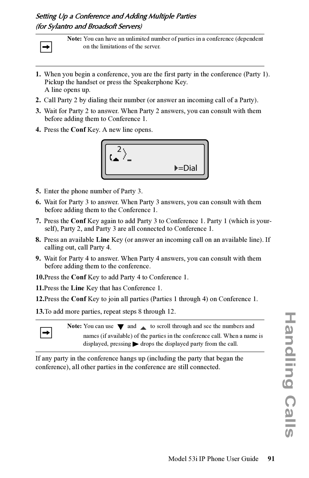 Aastra Telecom 53i IP Phone manual =Dial 