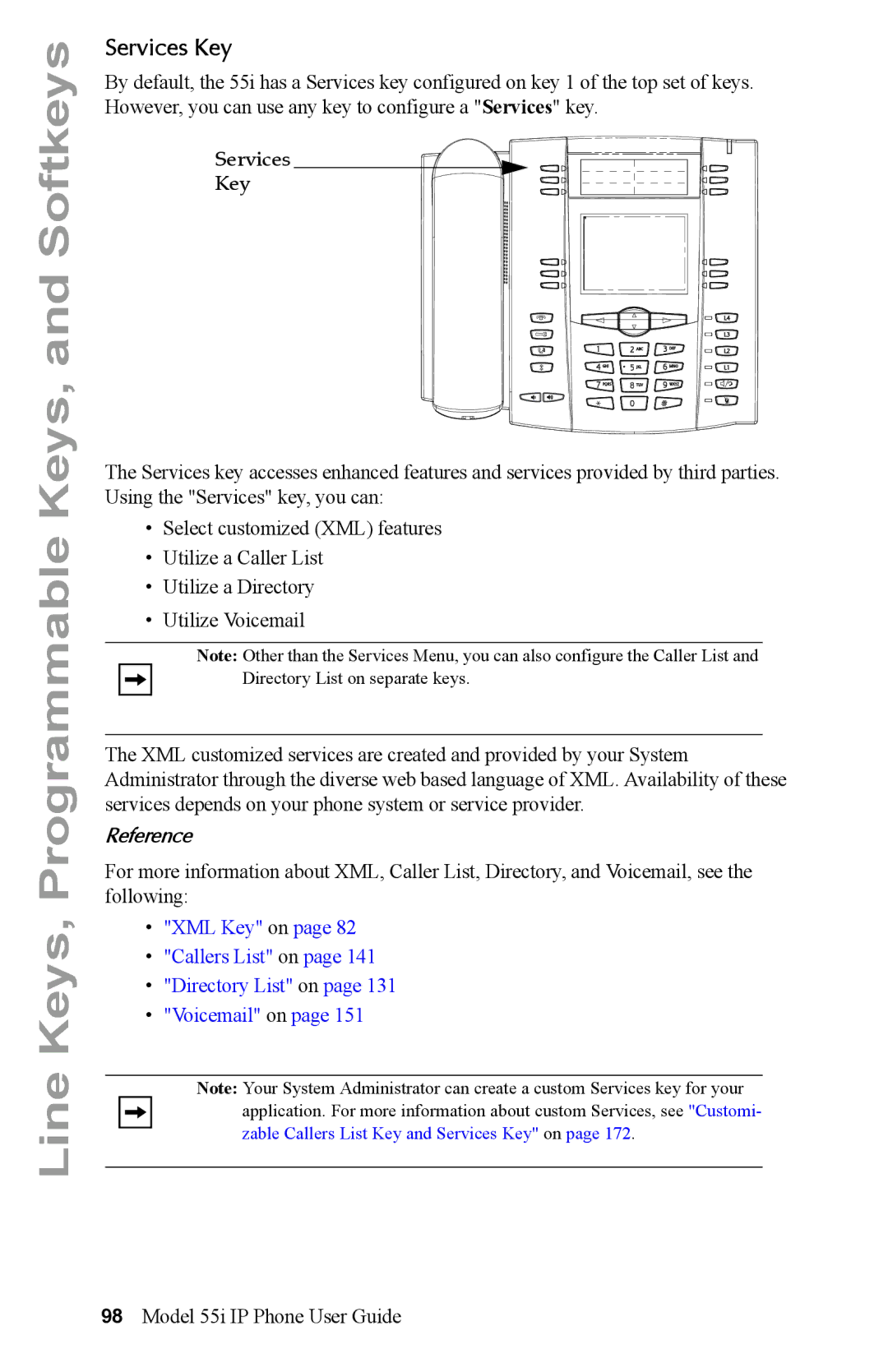 Aastra Telecom 55i IP Phone manual Services Key 