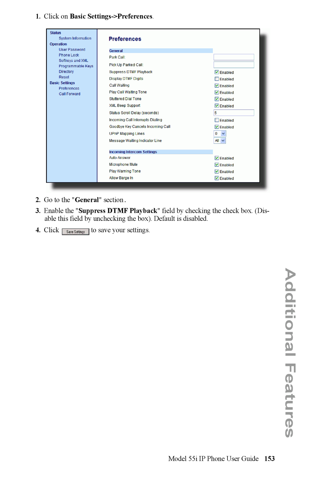 Aastra Telecom 55i IP Phone manual Click on Basic Settings-Preferences 