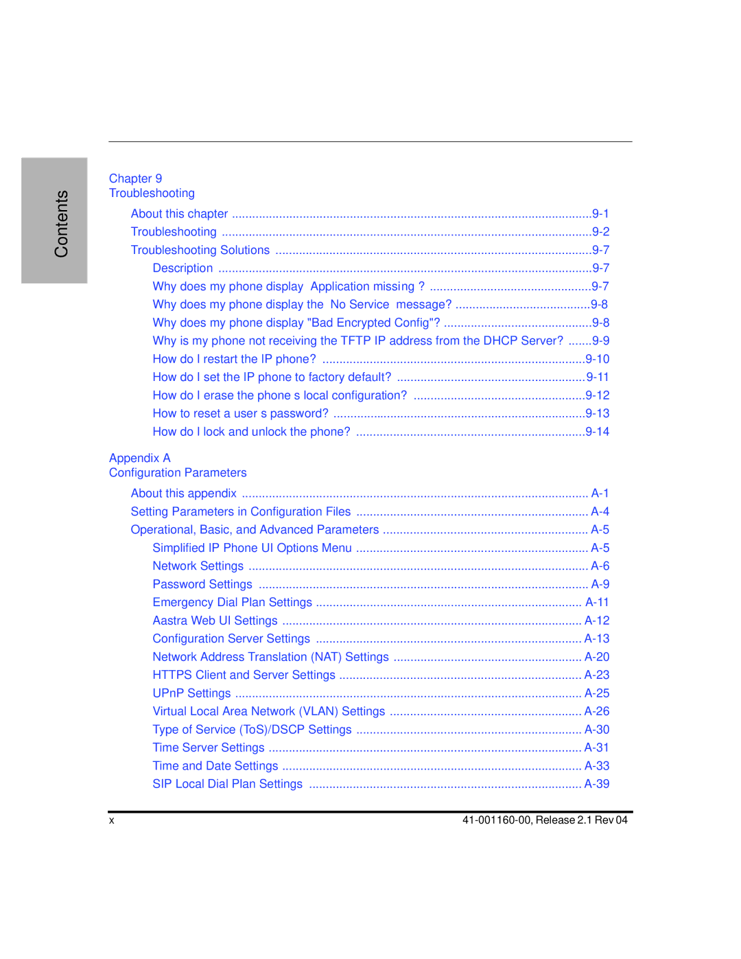 Aastra Telecom 57I CT, 55I, 53I manual Chapter Troubleshooting 