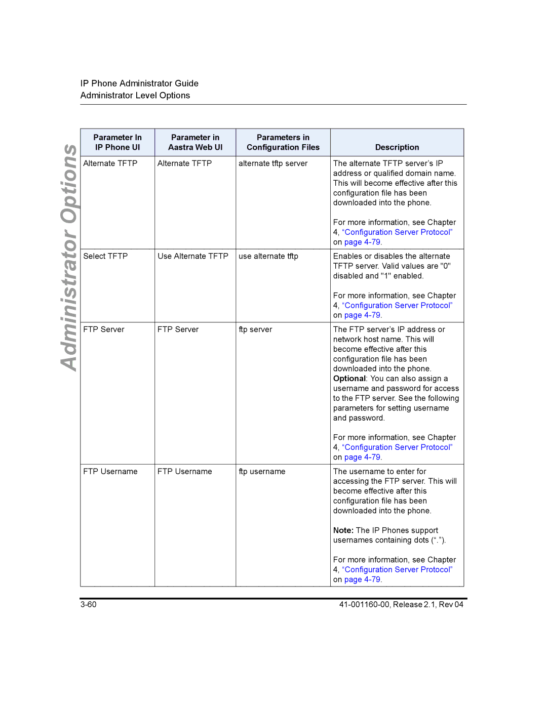 Aastra Telecom 57I CT, 55I, 53I manual To the FTP server. See the following 