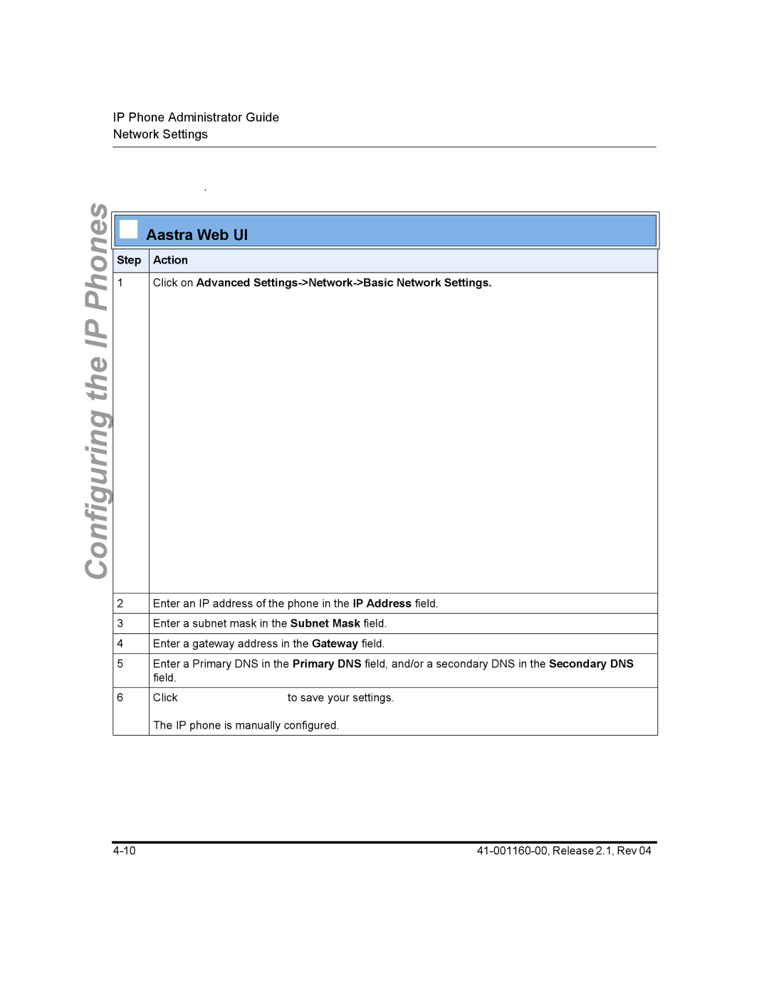 Aastra Telecom 57I CT, 55I, 53I manual Aastra Web UI 