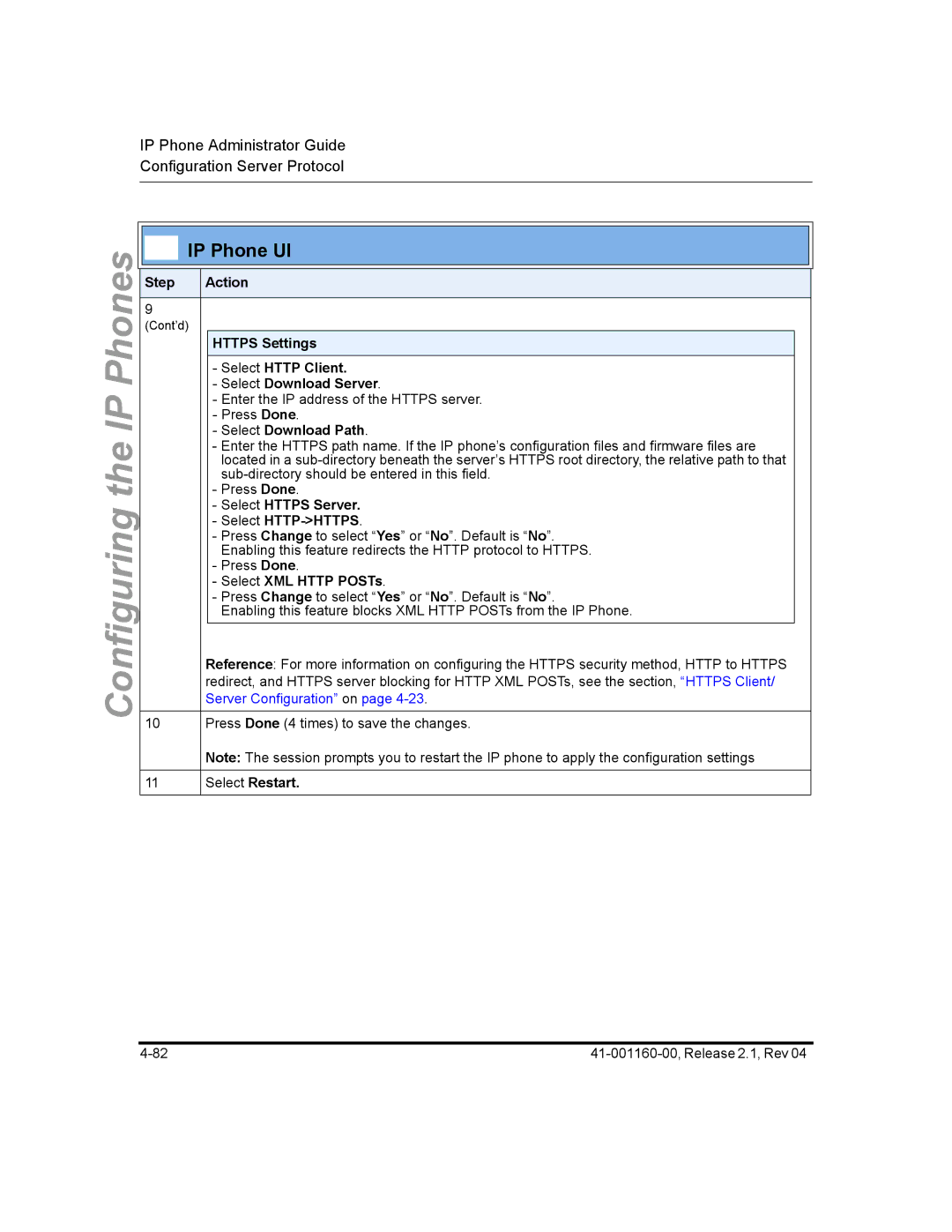 Aastra Telecom 57I CT, 55I, 53I manual Https Settings Select Http Client Select Download Server, Select Download Path 