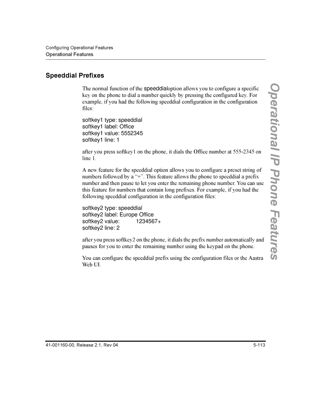 Aastra Telecom 53I, 57I CT, 55I manual Speeddial Prefixes 