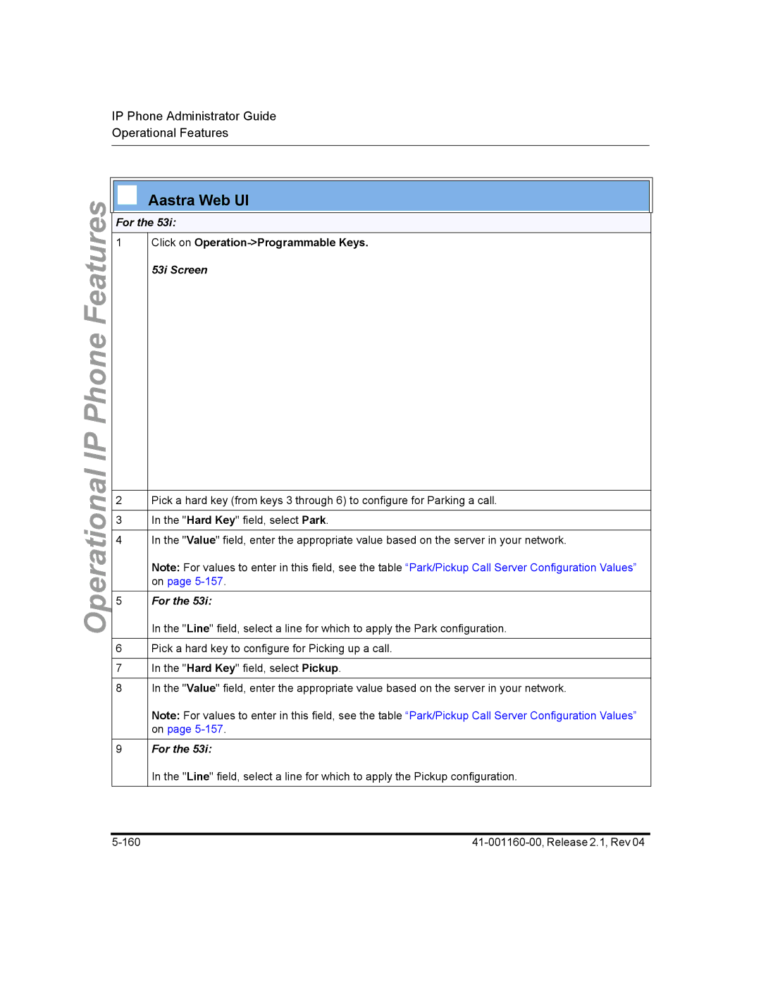 Aastra Telecom 57I CT, 55I, 53I manual For, 53i Screen 