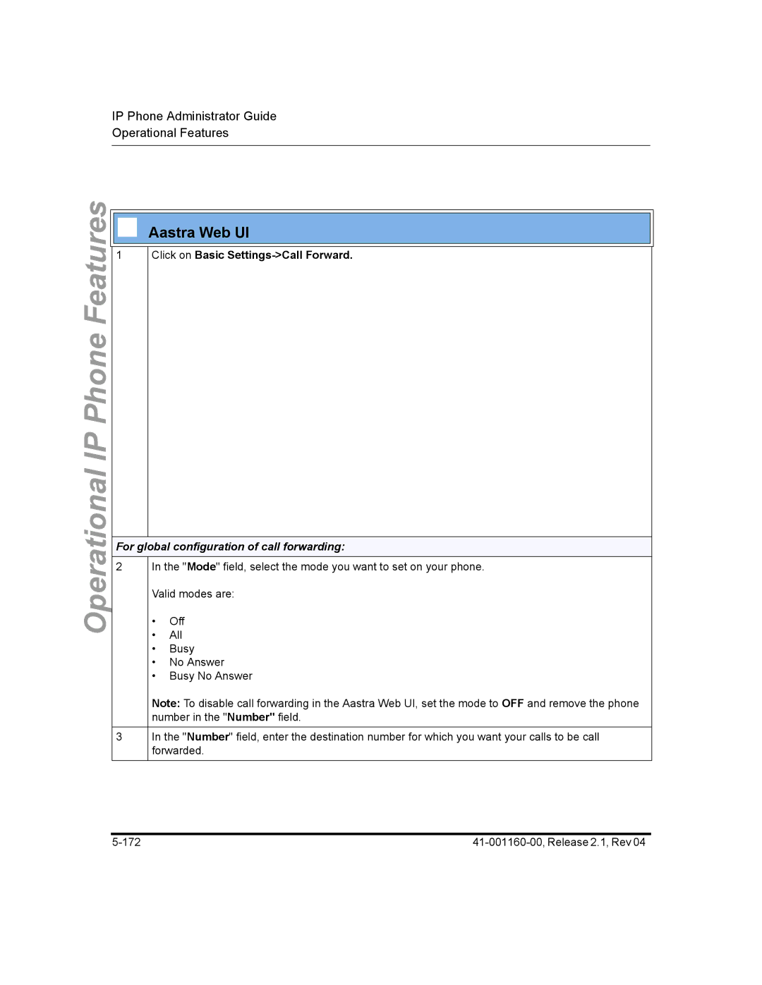 Aastra Telecom 57I CT, 55I, 53I manual Click on Basic Settings-Call Forward 