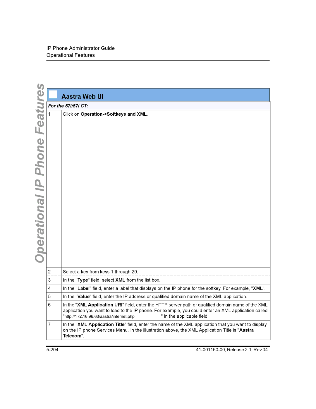 Aastra Telecom 57I CT, 55I, 53I manual Aastra Web UI 