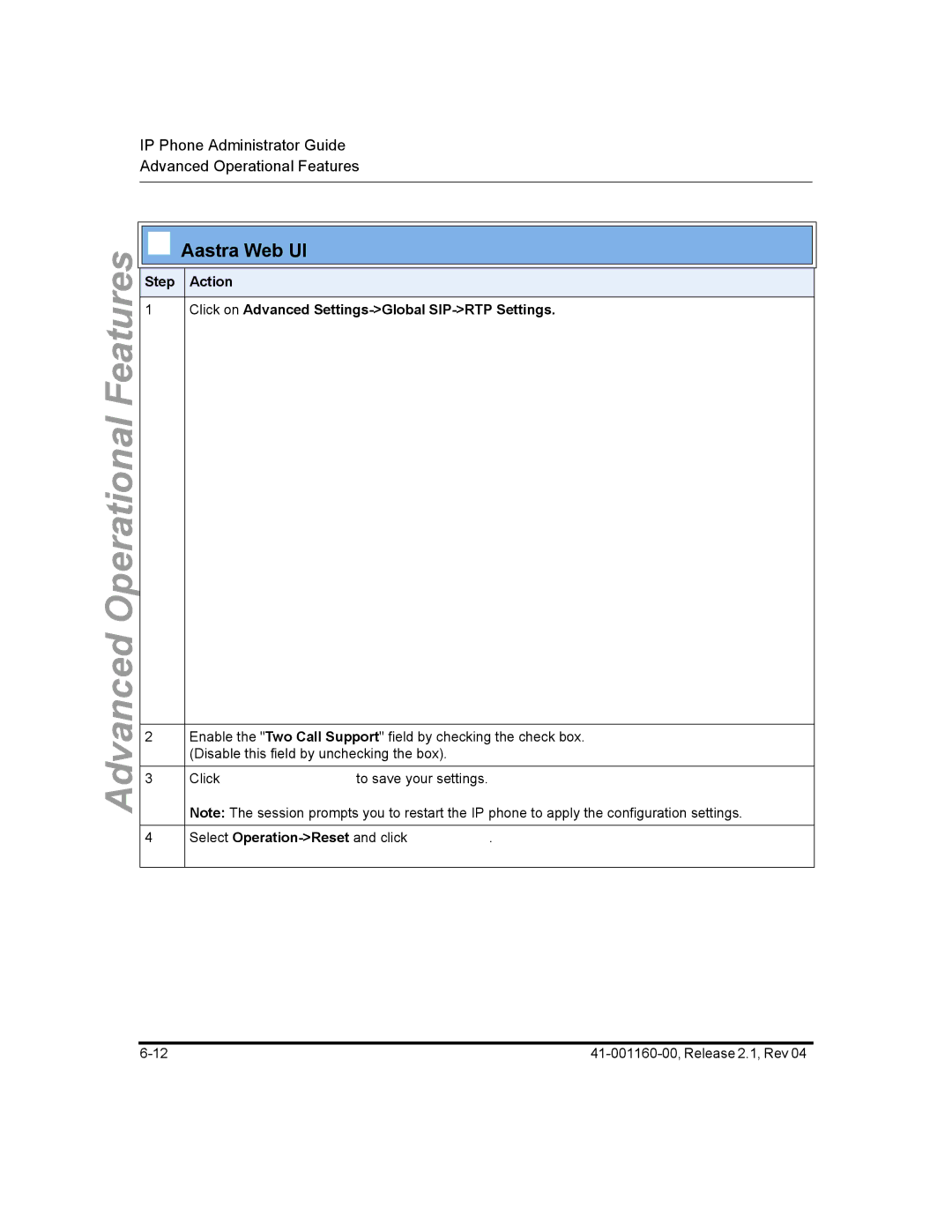 Aastra Telecom 57I CT, 55I, 53I manual FeaturesOperational 