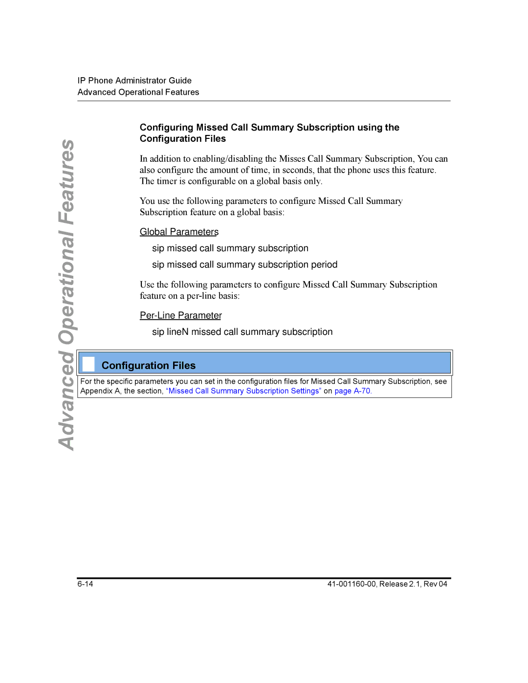 Aastra Telecom 57I CT, 55I, 53I manual Global Parameters, Per-Line Parameter 