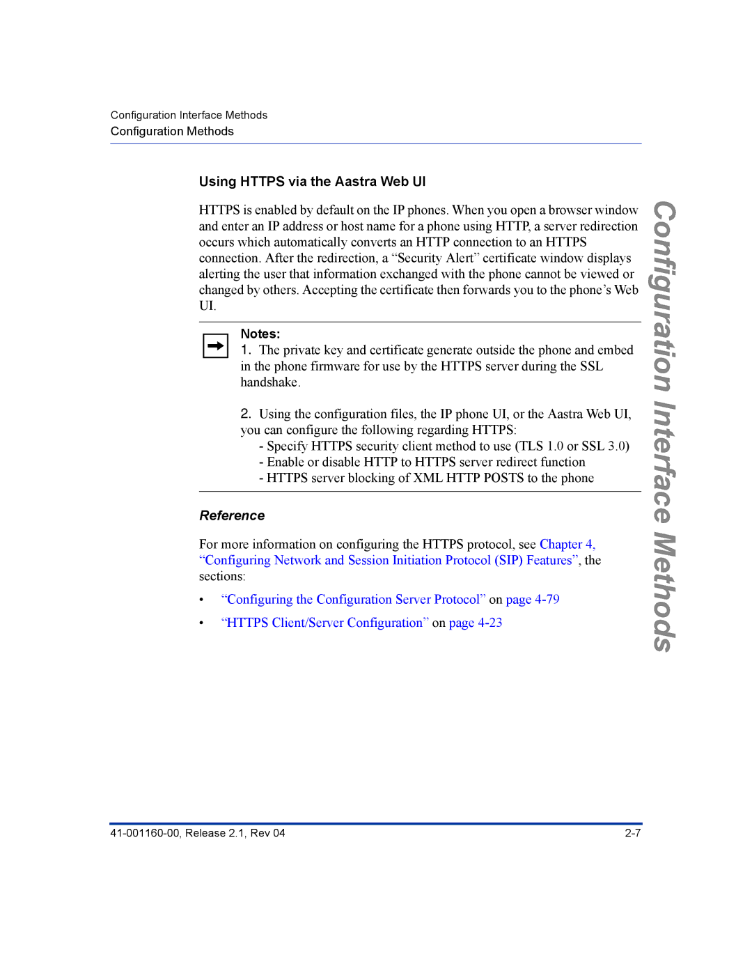 Aastra Telecom 55I, 57I CT, 53I manual Using Https via the Aastra Web UI, Reference 