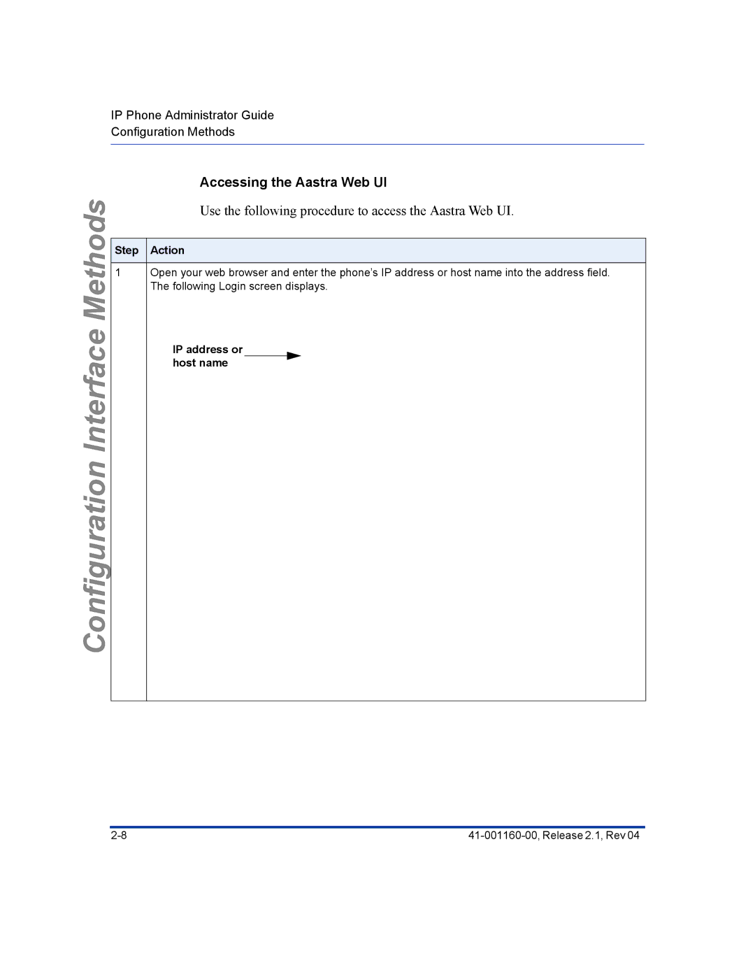 Aastra Telecom 57I CT, 55I, 53I manual Accessing the Aastra Web UI, IP address or host name 