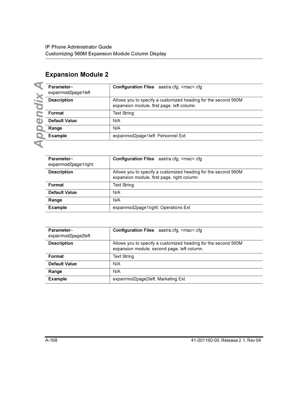 Aastra Telecom 57I CT, 55I, 53I manual Expanmod2page1left 