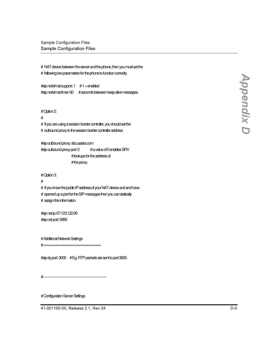 Aastra Telecom 55I, 57I CT, 53I manual # Configuration Server Settings 