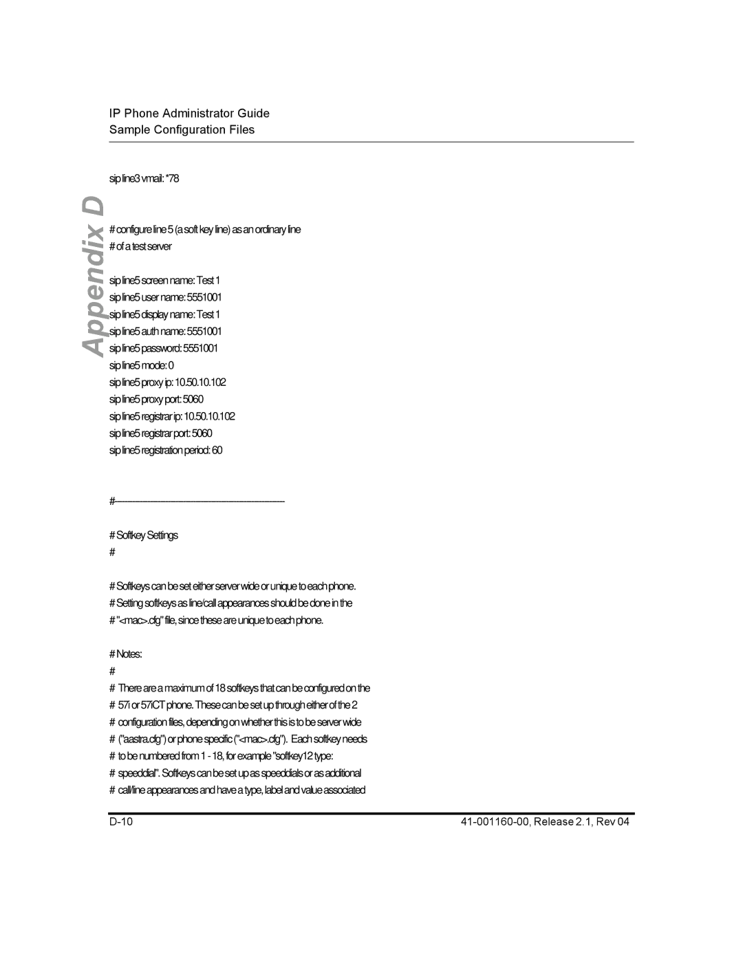 Aastra Telecom 57I CT, 55I, 53I manual Sip line3 vmail *78 